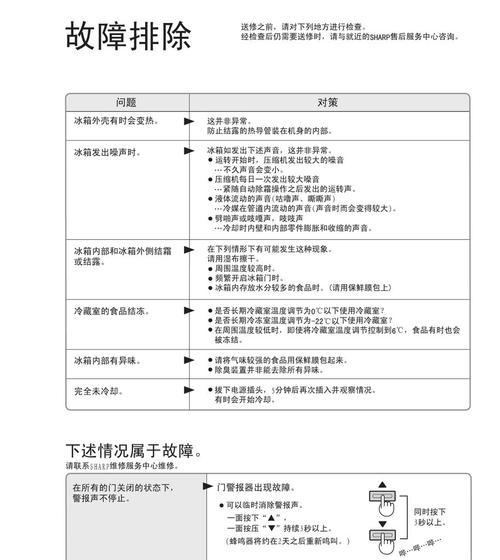 夏普新冰箱常见故障及解决方法（了解夏普新冰箱故障）